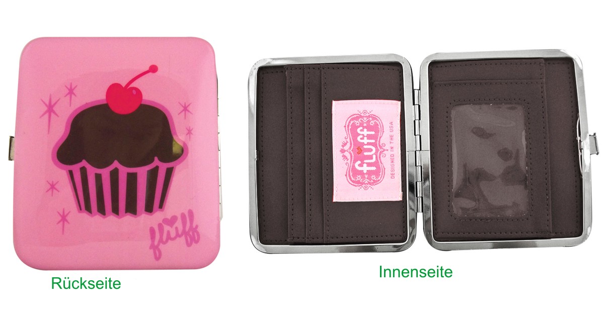 Fluff Cupcake Girl Small Frame Wallet - flaches Portemonnaie