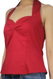 50's Style Rockabilly Halter Top - Pin Up - Red