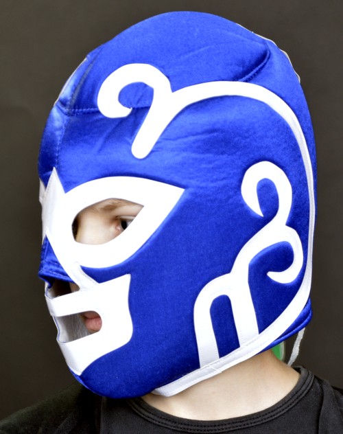 Mexican Wrestling Mask Blue & White