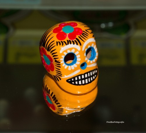 Mexican Hand Painted Skull - Dia de los Muertos - Allamanda