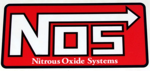 Sticker `Nos - Nitrous Oxide Systems` (rot/red)