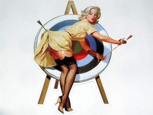 Sticker `Pin-Up Pfeilbogen`