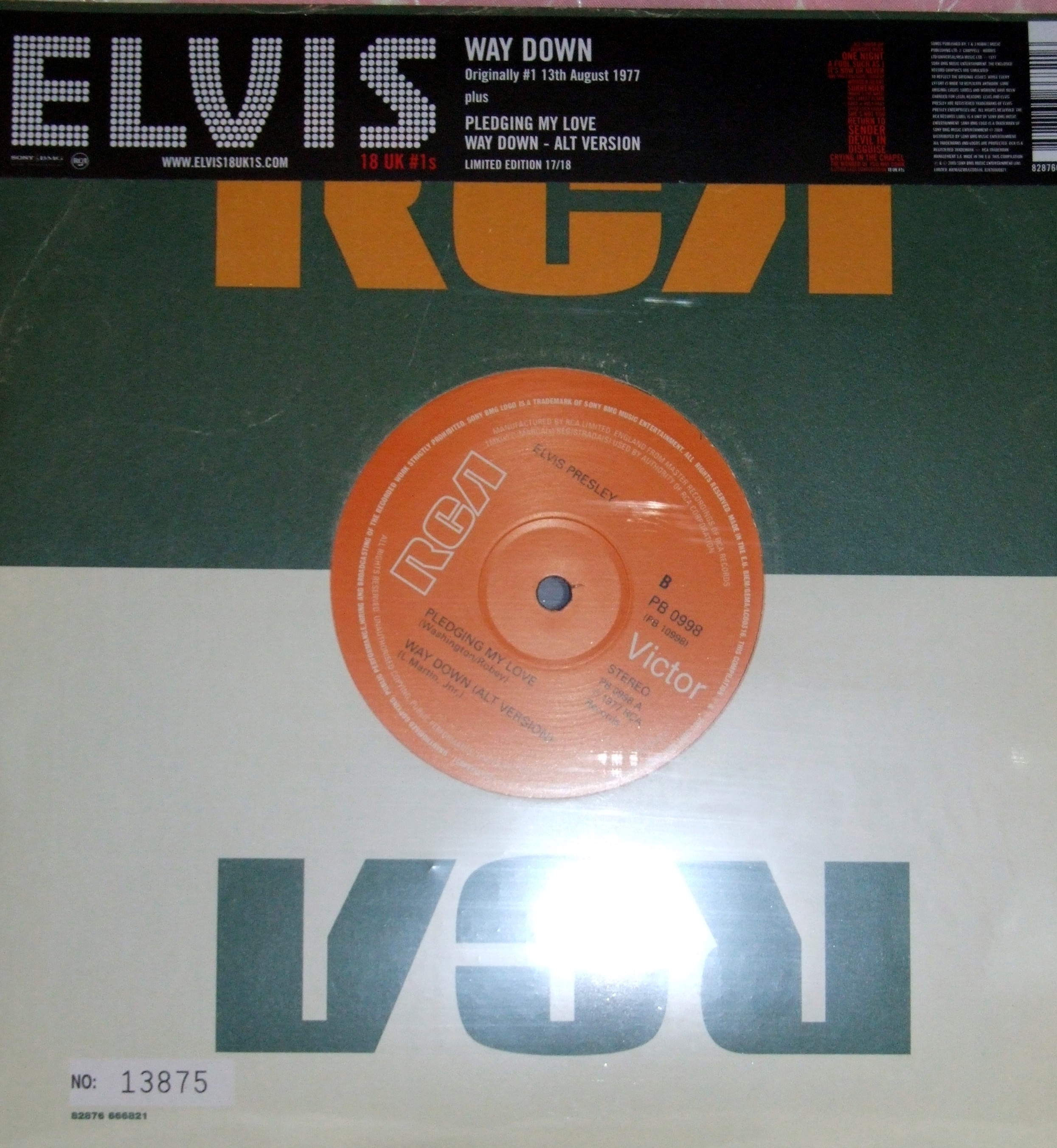 Elvis Presley - Way Down - RCA 10" Vinyl