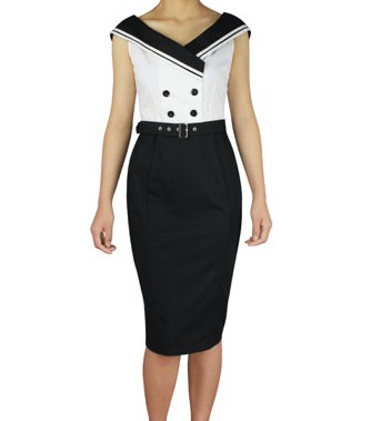 Sailor's Ahoy Dress, black/white Gr. 36