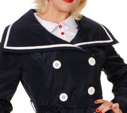 'Susie' Raincoat Trenchcoat Navy Sailor